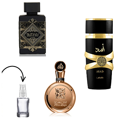 COMBO Decant 5ml Fakhar Gold + Asad + Bade'e Oud for Glory