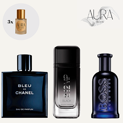 Bleu + 212 Vip Black + Boss Bottled