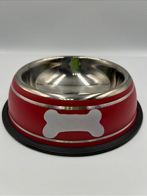 Comedouro/Bebedouro para Pet Cão ou Gato | Vermelho | 26cm