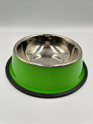 Comedouro/Bebedouro para Pet Cão ou Gato | Verde | 18cm