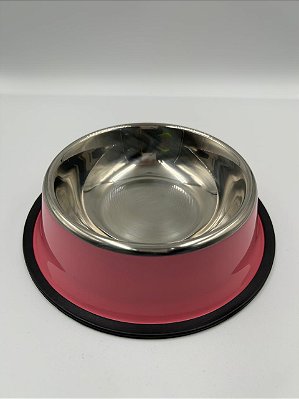 Comedouro/Bebedouro para Pet Cão ou Gato | Rosa | 18cm