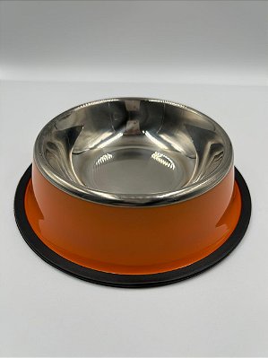 Comedouro/Bebedouro para Pet Cão ou Gato | Laranja | 18cm