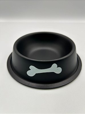 Comedouro/Bebedouro para Pet Cão ou Gato | Preto | 16cm