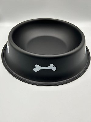Comedouro/Bebedouro para Pet Cão ou Gato | Preto | 34cm