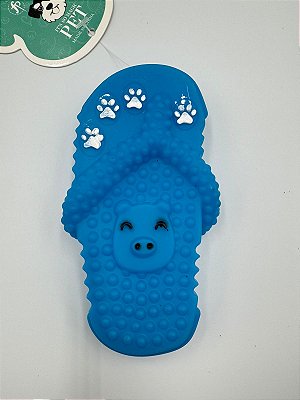 Brinquedo Para Pet Cão | Silicone | Chinelo Azul