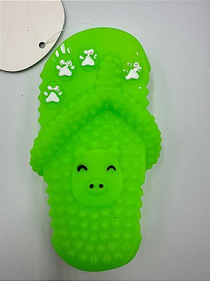 Brinquedo Para Pet Cão | Silicone | Chinelo Verde