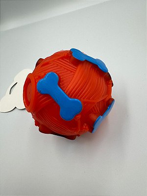 Brinquedo Para Pet Cão| Silicone | Bola Interativa Solta Ração Petisco | Laranja