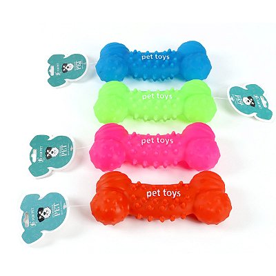 Brinquedo para Pet Cão | Silicone | Mordedor Ossinho | Azul