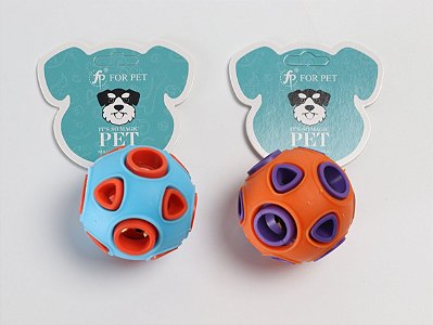 Brinquedo Para Pet Cão ou Gato | Silicone | Bola Interativa Solta Ração Petisco | Laranja