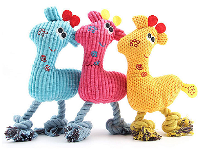 Brinquedo Para Pet Cão | Poliéster | Pelúcia Girafinha Azul