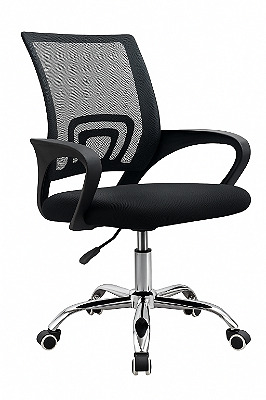 Cadeira Para Escritório Com Rodízios | Preta