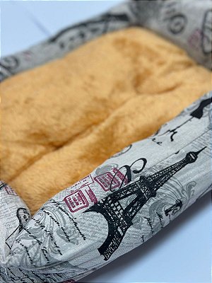 Cama para Pet Cão ou Gato 62x48x15cm (G) - Estampa Paris