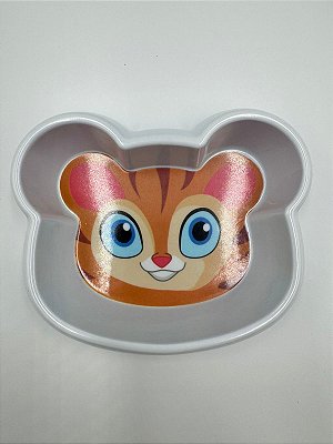 Comedouro/Bebedouro para Pet Cão ou Gato 12,5x16x3,5cm (P) - Tigrinho