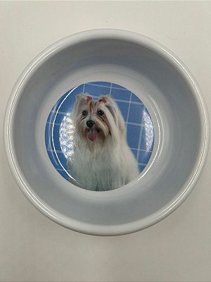 Comedouro/Bebedouro para Pet Cão ou Gato | Plástico Estampado - Maltês