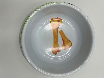 Comedouro/Bebedouro para Pet Cão ou Gato | Plástico Estampado - Osso