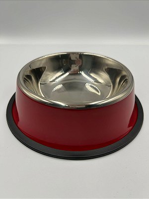 Comedouro/Bebedouro para Pet Cão ou Gato | Vermelho | 18cm