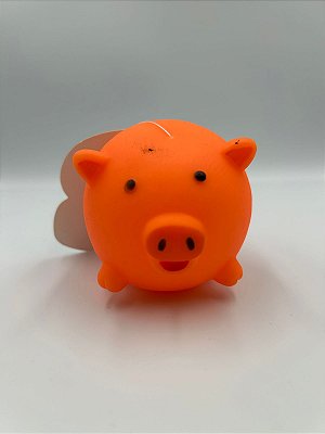 Brinquedo Para Pet Cão | Mordedor Silicone | Porquinho Laranja