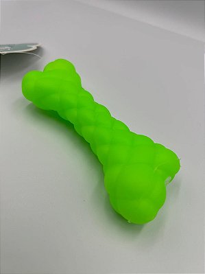 Brinquedo para Pet Cão | Osso Mordedor de Silicone | Verde