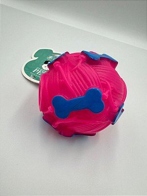Brinquedo Para Pet Cão| Silicone | Bola Interativa Solta Ração Petisco | Rosa