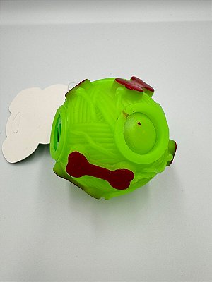 Brinquedo Para Pet Cão| Silicone | Bola Interativa Solta Ração Petisco | Verde