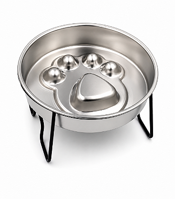 Comedouro/Bebedouro Elevado 11cm Inox 22cm Cães E Gatos