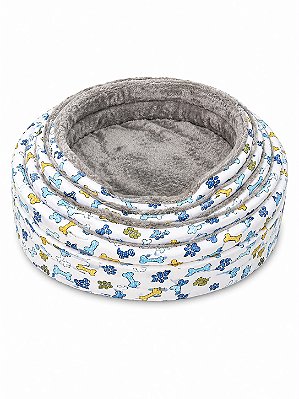 Cama Para Pet Cão Ou Gato Ninho Cinza Ossos E Patas