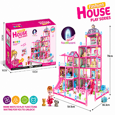 Casa de Boneca Grande Fashion House com Móveis e Acessórios