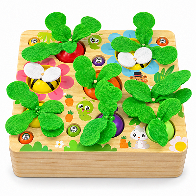 Brinquedo Jogo Educativo de Colheita de Legumes em Madeira
