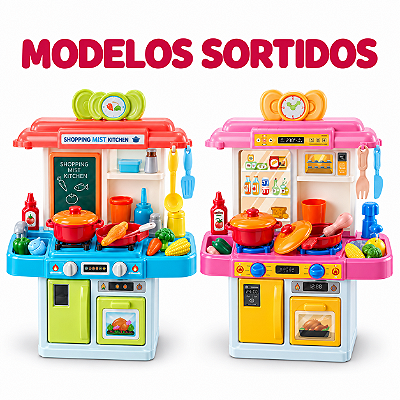 Cozinha Infantil com Água, Efeito Sonoro e Luz - Modelos Sortidos