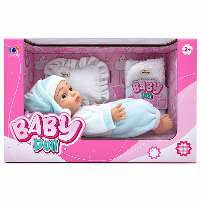 Boneca Bebê 30cm Soninho com Travesseiro e Naninha