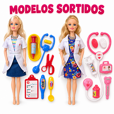 Brinquedo Boneca Médica 30cm com Acessórios Modelo Sortido