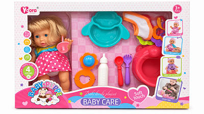 Boneca Baby Care c/ Acessórios e 4 sons - Modelos Sortidos
