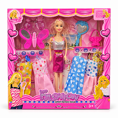Boneca Fashion com 4 Roupas e Acessórios Modelos Sortidos
