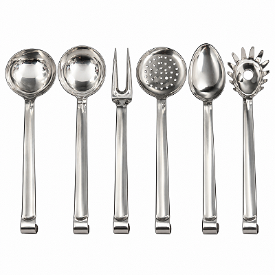 Talheres de Servir Aço Inox c/ Gancho Aprox. 35cm Kit ou Pç
