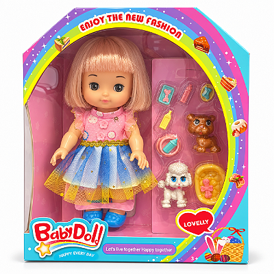 Boneca Baby Doll 25cm com Acessórios Modelos Sortidos