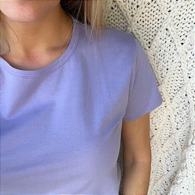 Camiseta Básica Feminina - Lilás