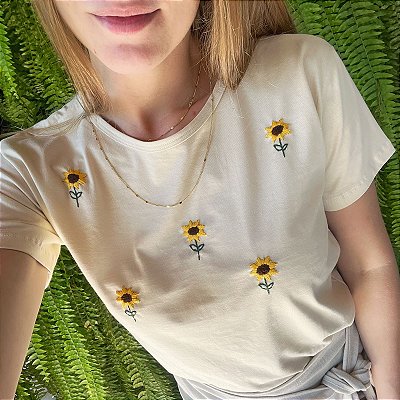 Camiseta Girassóis Nude