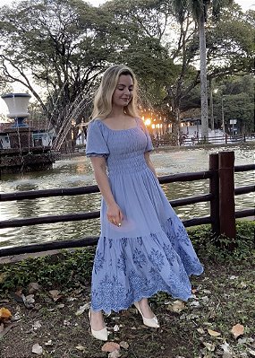 Vestido Supermidi Alice Azul Celeste