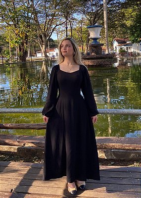 Vestido Supermidi Vivian Preto