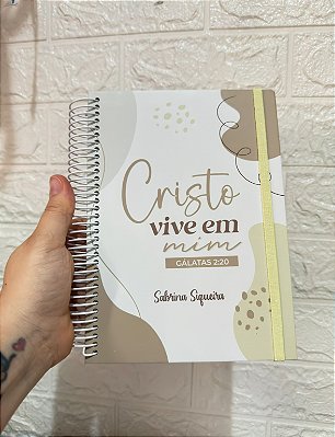 Caderno Cristão 'Cristo Vive em Mim' - Personalizável