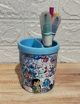 Porta-canetas Stitch - Organizador de Mesa Divertido