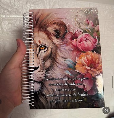 Caderno Espiral Leão & flores
