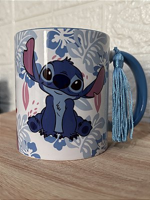 Caneca Stitch (com alça e interior azul)