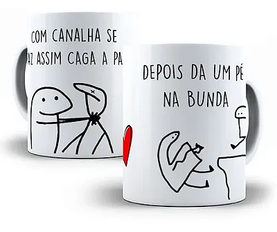 Caneca Flork Colorida Figurinha Engraçado Desenho Xícara