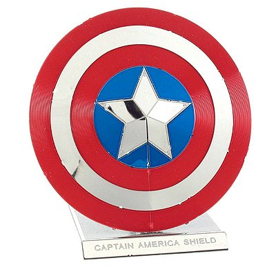 Miniatura Metal Earth Marvel Avengers Capitão America Shield MMS321
