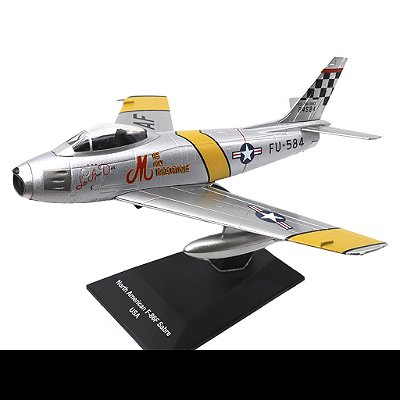Miniatura Caça De Combate American North F86 Sabre 1/72 Motor City