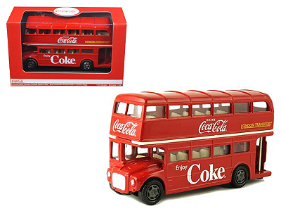 Miniatura Ônibus 2 Andares Routemaster Londres Coca Cola 1960 1/64 Motor City