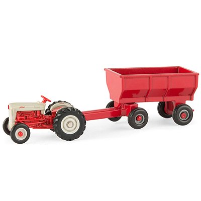 Miniatura Trator Ford NAA Vagão Graneleiro de Caixa Inclinada ERTL 1/64