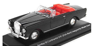 Miniatura Bentley S2 Continental DHC 1961 Preto 1/43 Lucky Diecast
