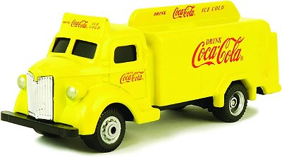Miniatura Caminhão Coca Cola De Garrafas 1947 1/87 Motor City Classics Amarelo